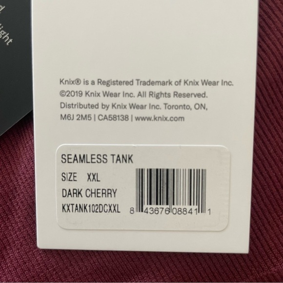 NWT KNIX Dark Cherry Good to Go Seamless Crop Tank XXL - Picture 8 of 12